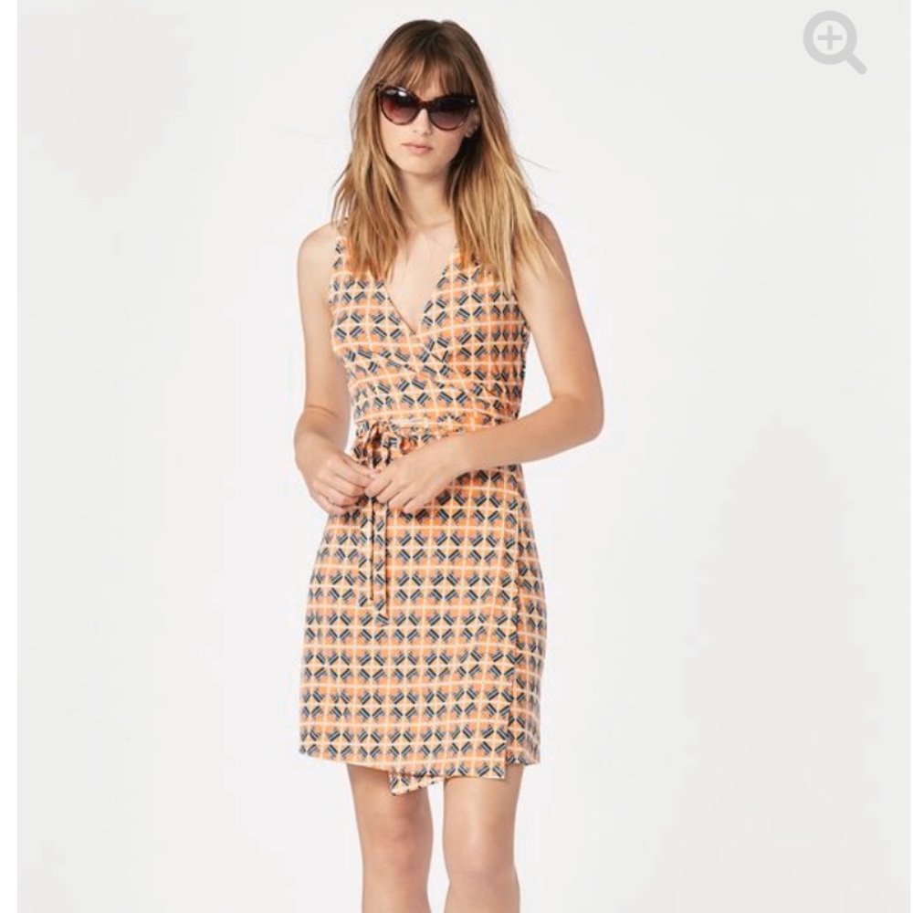 JustFab Sleeveless Wrap Dress Multi Color Size XS